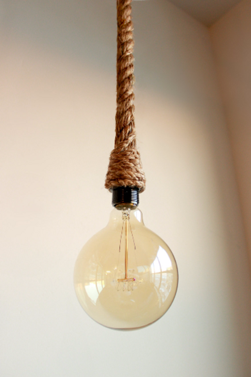 3ft Rope Pendant - Hand wrapped in rope for pendent lighting, nautical ...