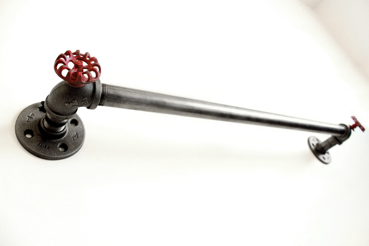 Industrial Bathroom Hardware Black pipe towel holding bar