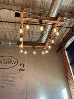 Custom for Emmets  Black Pipe Mason Jar Chandelier ceiling light Industrial black pipe & Stainless Steel Cages - Industrial lighting decor with knobs