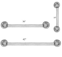 Shown as a SET of the Standard ADA  grab bars normally required for handicap restrooms Shown as a SET of the Standard ADA  grab bars normally required for handicap restrooms