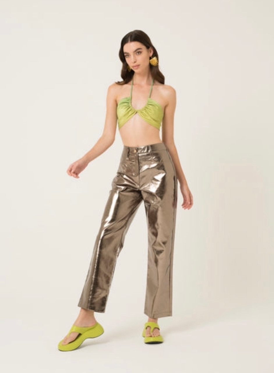 How To Style Silver Metallic Trousers & Jeans