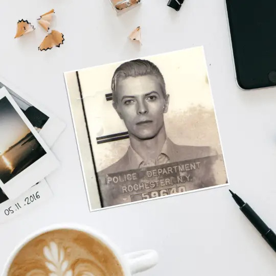 Lucky Manufacturing David Bowie Mugshot Coaster
