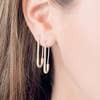 Safety pin crystal gold plated earrings