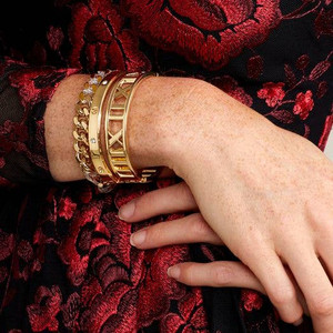 Roman Numbers Vermeil Statement Bracelet 