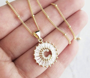 Initial Crystal Vermeil Necklace