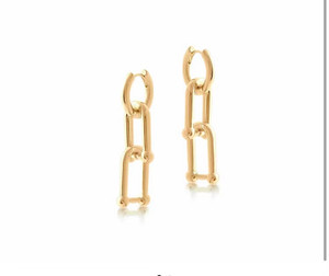 Gold chain earrings