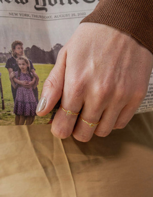 Crystal Initial 18 K GP ring