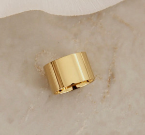 18K gold plated cigar band ring