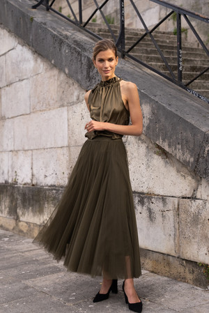 Aria Tulle Skirt Khaki