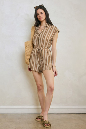 Earth tones striped romper