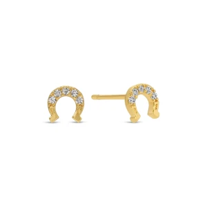 Horseshoe gold plated stud earrings 