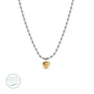 Dainty heart two tone necklace 
