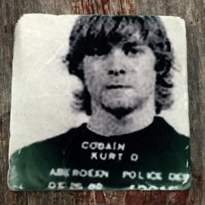 Kurt Cobain MugShot Tile Coaster