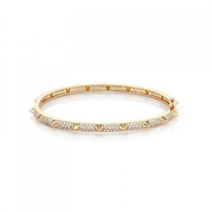Spiked gold bangle