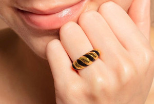 Black + Gold Croissant Ring Black + Gold Croissant Ring