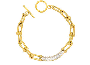 Crystal 18 karats gold plated chain bracelet Crystal 18 karats gold plated chain bracelet