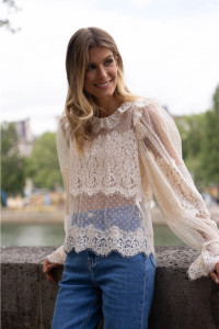 Lace Peter Pan Collar Blouse Ecru Lace Peter Pan Collar Blouse Ecru