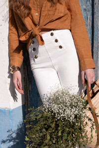 Blanc Buttoned sailor jeans  white