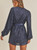 Navy blue sequined wrap dress