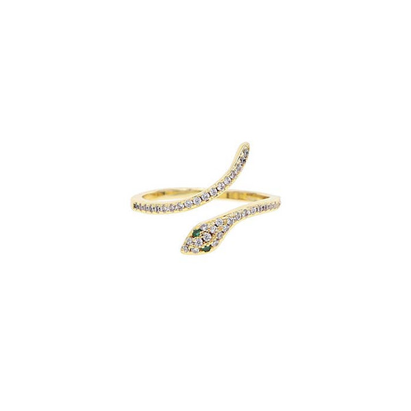 CZ Pave Snake ring