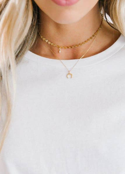 Mini Crescent Moon Gold plated necklace