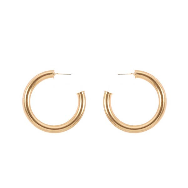 Ticken Up Gold  24k gold plated  Hoops