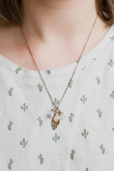 Hand Bronze Necklace