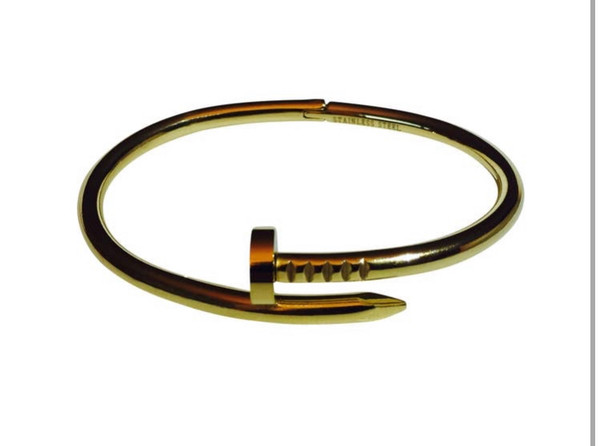 Nail screw gold plated bracelet 