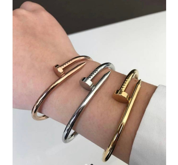 Nail screw gold plated bracelet 