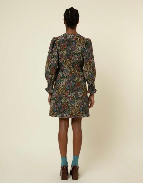 French brocade  Floral Dress