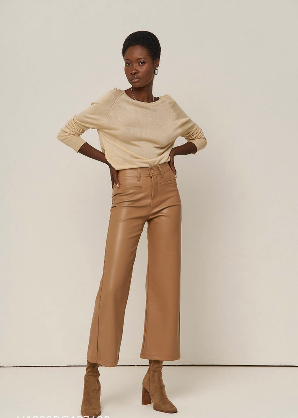 Real vegan caramel trousers pants