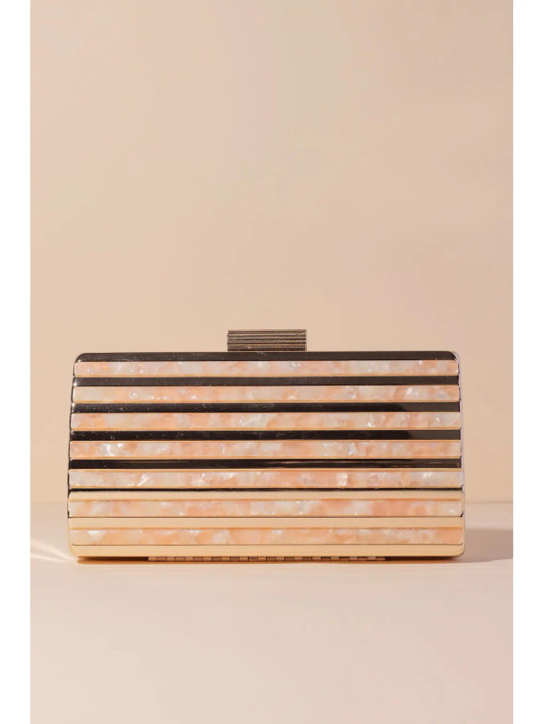 Inlay  mood metal lucite clutch bag