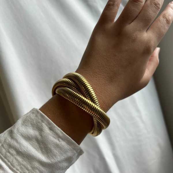 Infinity layer gold plated bracelets