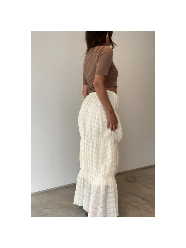 Cotton tiered maxi skirt