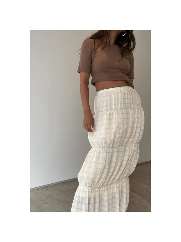Cotton tiered maxi skirt