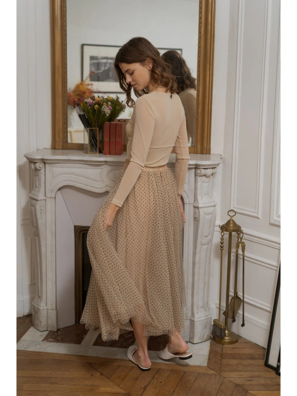 Parisian tulle dotted skirt