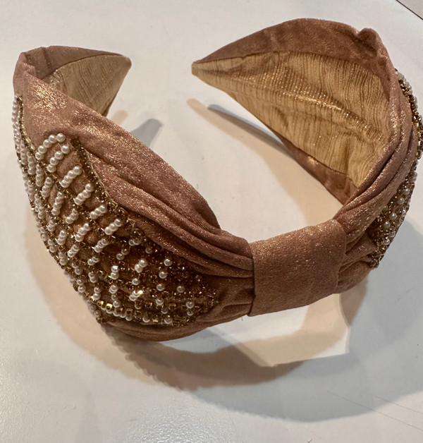 Nam Josh antique gold pearl headband 