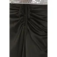Black ruched maxi skirt