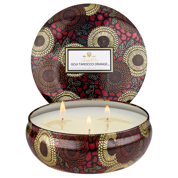 Voluspa 3 Wick Candle - Goji Tarocco Orange