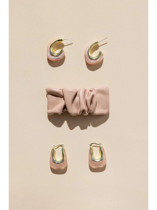Wisteria pink lucite GP earrings 
