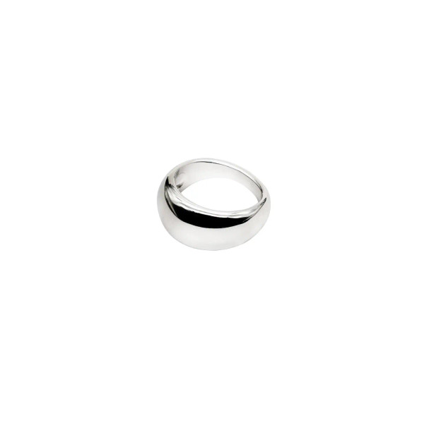 White rodiumstainless steel ring