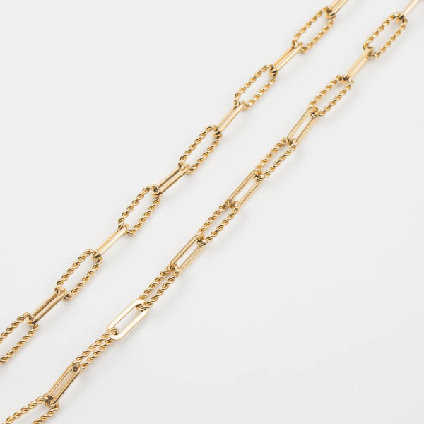 Twisted links 24K gold plated necklace 