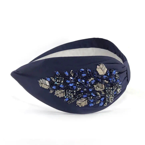 Nam Josh Crystal Queen Navy Headband
