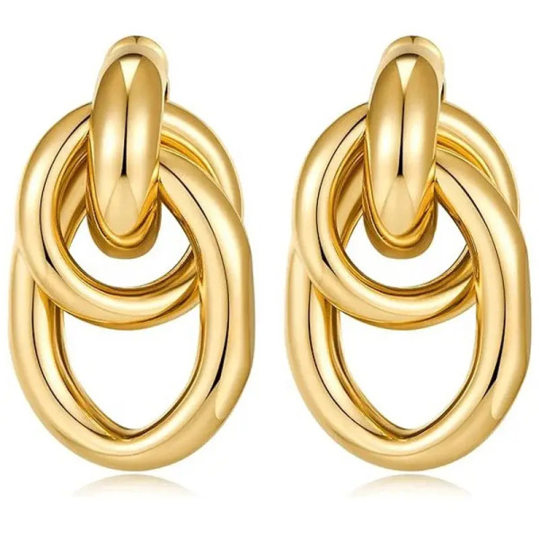 Gold knot drop earrings 
