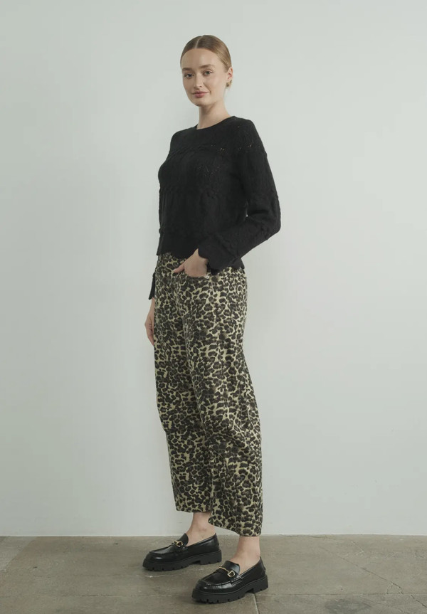Leopard  fever barrel jeans
