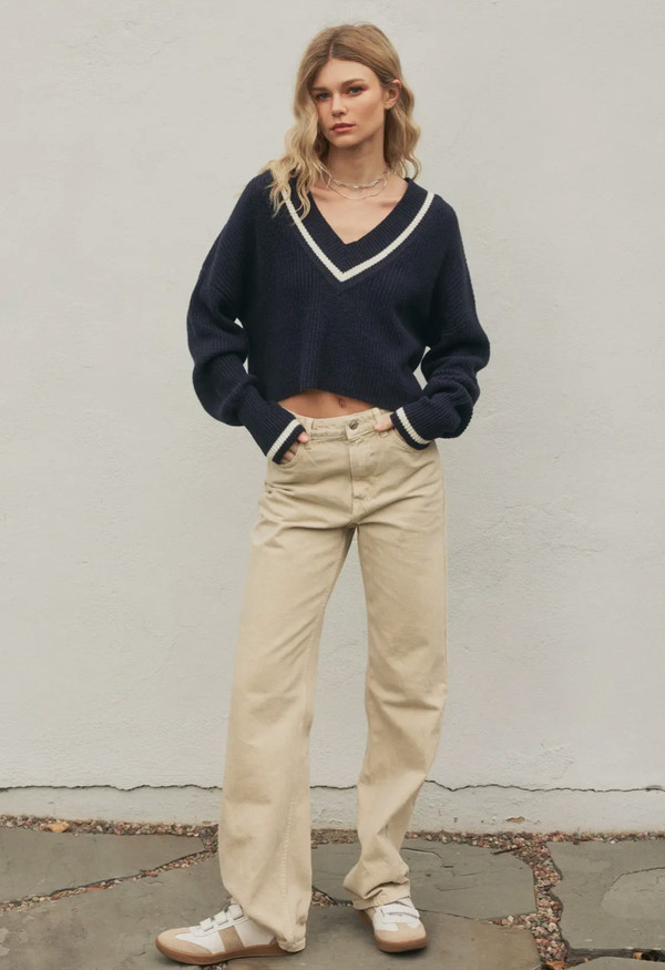 Transitions cotton sweater navy