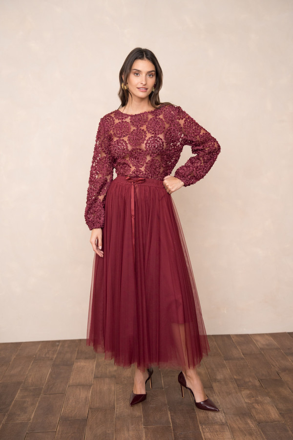 Parisian Tulle burdeaux skirt