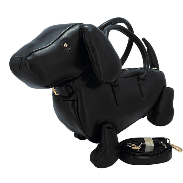 Dachshund  dog  vegan bag black