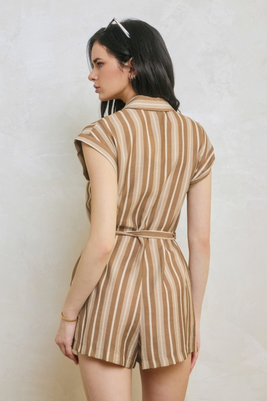 Earth tones striped romper