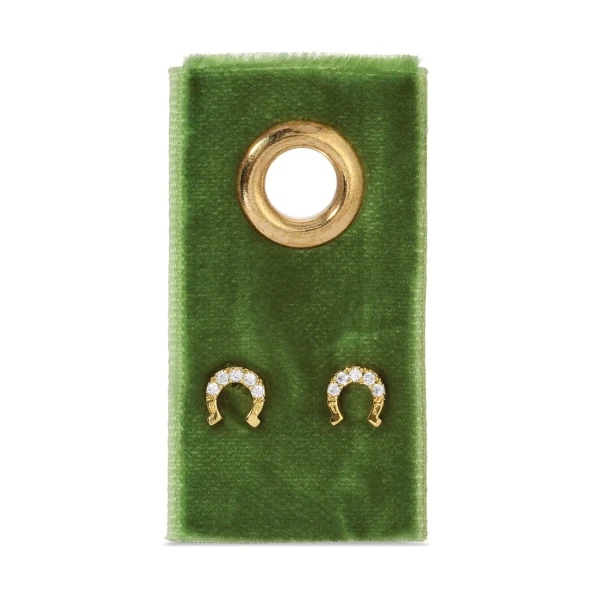 Horseshoe gold plated stud earrings 